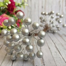 Калина глянцевая, 8 мм, серебро, упаковка 500 шт.