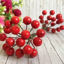 Калина глянцевая, 12 мм, красная, упаковка 400 шт.