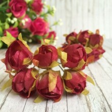 Тюльпан, 2 см, бургунди, упаковка 10 пучков