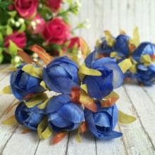 Тюльпан, 2 см, синий, упаковка 10 пучков