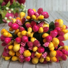 Веточка Wow, желто-малиновая, упаковка 12 пучков