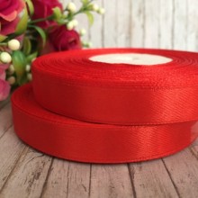 Атлас 1,2 см, красный, рулон 33 м