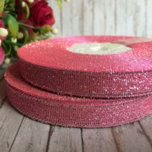 Парча 0,9 см, розовый, рулон 23 м
