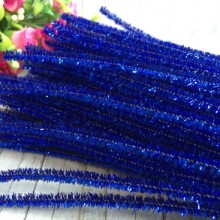 Синельная проволока с блестками, 30 см, темно-синий, 100 шт.