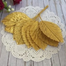 Листик, 5 см, золото, упаковка 144 шт.