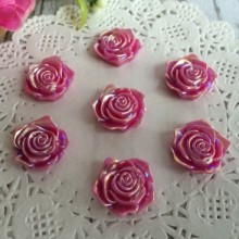 Серединка роза с перламутром, 19 мм, малиновый, упаковка 200 шт.