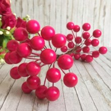 Калина глянцевая, 12 мм, малиновая, упаковка 400 шт.