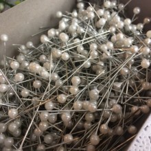 Булавки россыпью, 3,5 мм, с белой жемчуженкой, упаковка