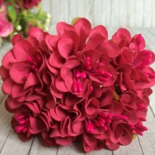 Хризантема (тканевая), 4 см, малиновая, упаковка 48 шт.