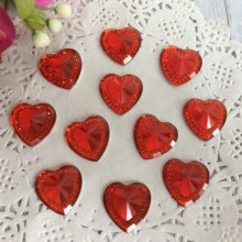 Сердце хрусталь, 16  мм, красное, упаковка 500 шт.