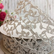 Кружевная лента Лавель, 3 см, серебро, рулон  20 м