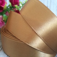 Атлас 2,5 см, золото, рулон 33 м