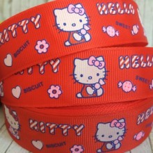 Репс 2,5 см, Китти Sweet, красный, рулон 23 м Репс 2,5 см, Китти Sweet, красный, рулон 23 м