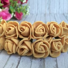 Роза 1,5-2 см, горчичная, упаковка 12 пучков (144 шт.)