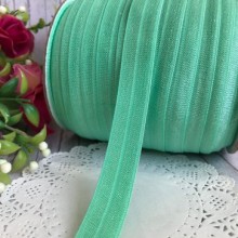 Бейка стрейчевая (shine), 1,5 см, мятный, рулон 50 м