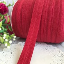 Бейка стрейчевая (shine), 1,5 см, бургунди, рулон 50 м