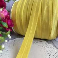 Бейка стрейчевая (shine), 1,5 см, желтый, рулон 50 м