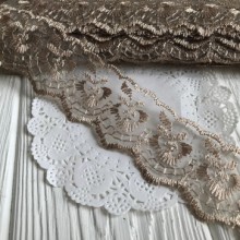 Кружево яблочко, 4,5 см, кофейный, рулон 9 м