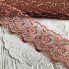 Кружево яблочко, 4,5 см, коньячный, рулон 9 м
