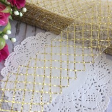 Регилин, 4 см, молочный  с золотом, моток 20 м