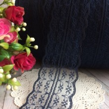 Кружево цветочек, 4,5 см, сапфировое, (не стрейчевое), бобина 270 м