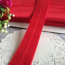 Бейка стрейчевая, 2,5 см, красный, рулон 20 м