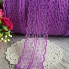 Кружево цветочек, 4,5 см, сиреневое, (не стрейчевое), бобина 270 м