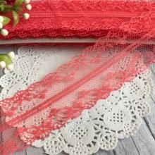 Кружево паутинка, 4 см, коралловый, рулон 270 м