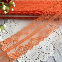Кружево паутинка, 4 см, оранжевый, рулон 270 м