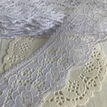 Кружево розочка, 6 см, белый, рулон 90 м