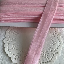 Бейка стрейчевая, 2,5 см, розовый, рулон 20 м