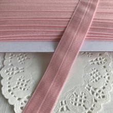 Бейка стрейчевая, 2,5 см, пудровый, рулон 20 м