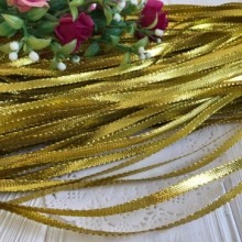 Тесьма парчовая плоская (широкая), 5 мм, золото, моток 90 м