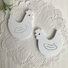 Деревянная курочка большая, 4,7 см, белый, упаковка 50 шт.