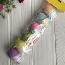 Яйца цветные омбре с ниткой, 6 см, упаковка 6 шт.