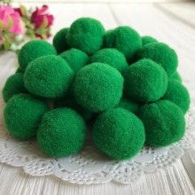 Помпоны бархатные, 1,5 см, темно-зеленый, упаковка 1000 шт.