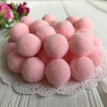 Помпоны бархатные, 2 см, персиковый, упаковка 500 шт.