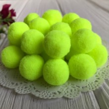 Помпоны бархатные, 2 см, салатовый, упаковка 500 шт.