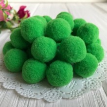 Помпоны бархатные, 1,5 см, зеленый, упаковка 1000 шт.