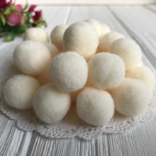 Помпоны бархатные, 1,5 см, топленое молоко, упаковка 1000 шт.