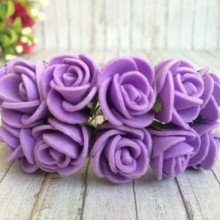 Роза 1,5-2 см, фиолетовая, упаковка 12 пучков (144 шт.)