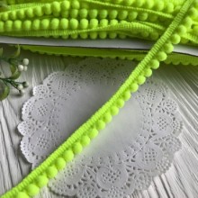 Тесьма помпончики, 0,5 см, салатовый, рулон 23 м