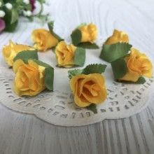 Бутон розочки (атлас), 2 см, темно-желтый, 20 шт.
