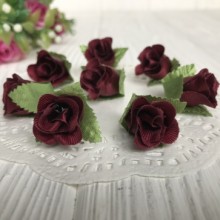 Бутон розочки (атлас), 2 см, бургунди, 20 шт.