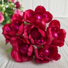 Цвет яблони с жемчужинкой, малиновый, упаковка 10 пучков