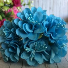 Хризантема (тканевая), 4 см, светло-бирюзовая, упаковка 48 шт.