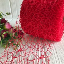 Сетка декоративная (матовая), 12 см, красный, рулон 23 м