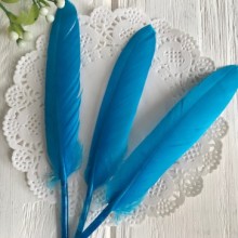 Перья длинные, 10-16 см, бирюзовый, упаковка 100 шт.