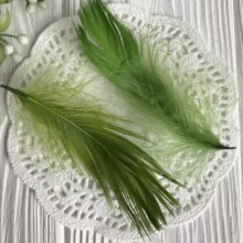Перо цветное, 5-15 см, зелено-оливковый, упаковка 100 шт.