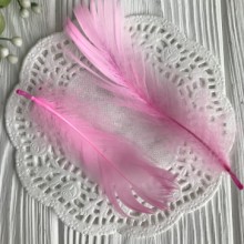 Перо цветное, 5-15 см, розовый, упаковка 100 шт.